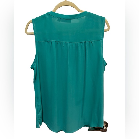 Apt 9 - Teal polyester V-Neck Button Front Top - Size L - Picture 3 of 3